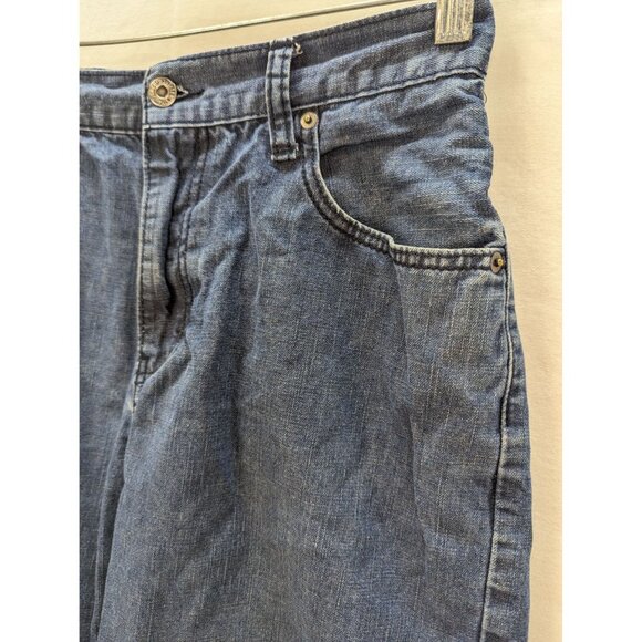 Levi 569 Red Tab Women Dark Wash High Rise 5 Pocket Jean Shorts Size 29X9.5 - Picture 3 of 9